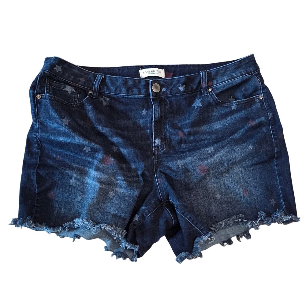 Lane Bryant Star Distressed Denim Jean Shorts Distressed Womens Plus Size 18